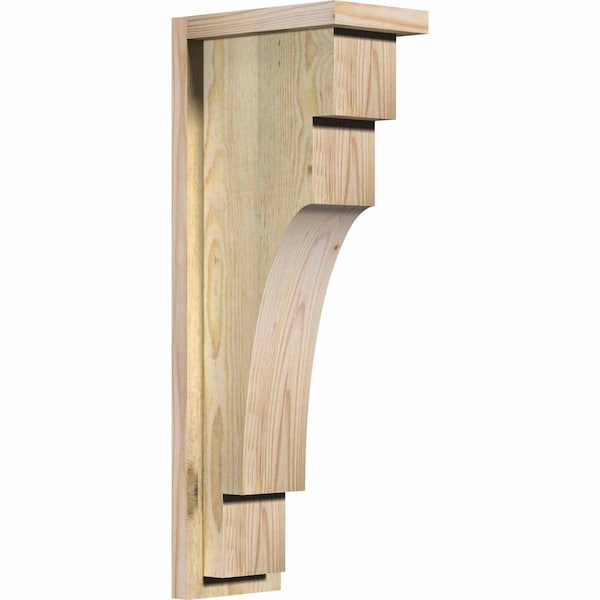 Ekena Millwork Mediterranean Rough Sawn Corbel w/Backplate, Douglas Fir, 6"W x 10"D x 26"H COR06X10X26MED01RDF - main